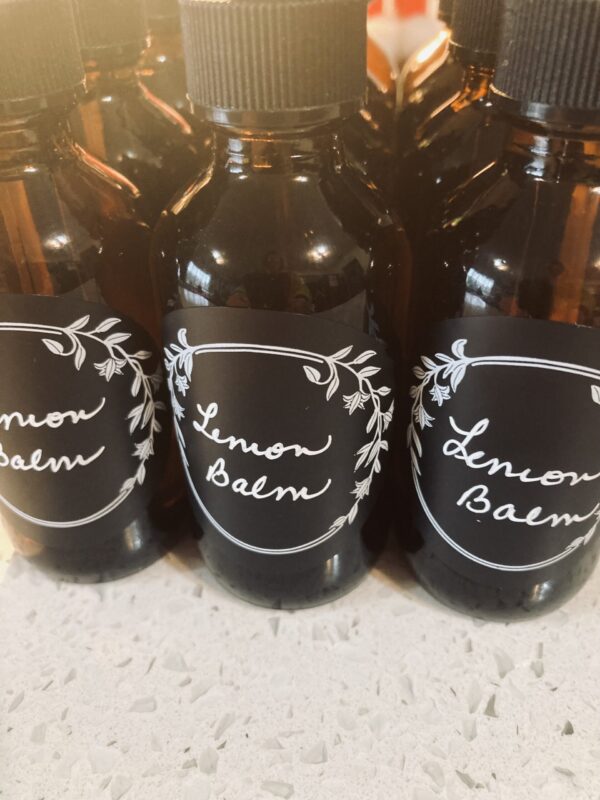 Bottle of lemon balm tincture